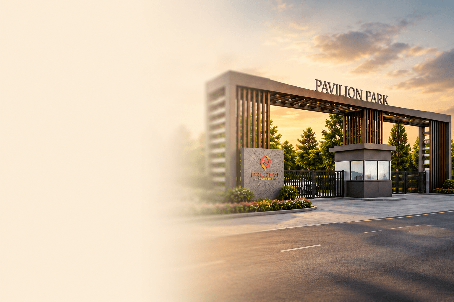 Pavilion Park entrance gate by Prudhvi Projects